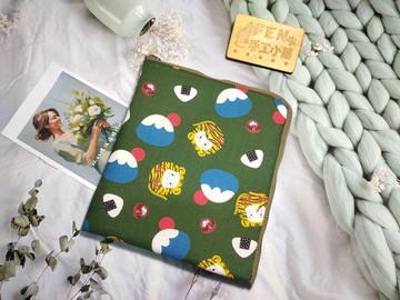 袋物系列-台灣設計師布虎福神達摩富士山飯糰L型拉鍊袋電子保護套