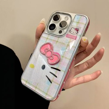 適用蘋果17promax手機殼日韓ins風格紋可愛kt貓iphone16pro卡通高級感15pm時尚創意女款14全包防摔13保護套16