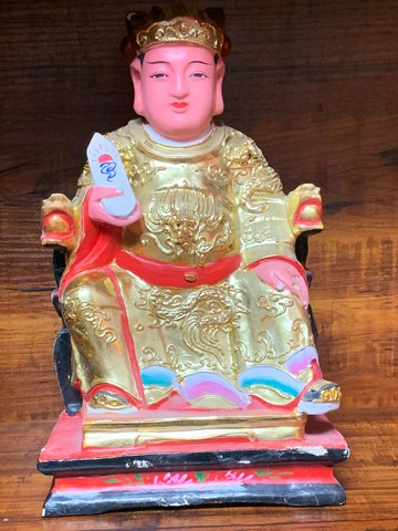 木雕灶王爺像！高28厘米！ 傳承明顯！灶王府君像！老木雕像！