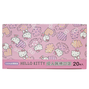 MITENXIN 天心生醫 Hello Kitty 成人醫療口罩 KT-1864 17.5 x 9.5cm  糖果粉  20片  1盒
