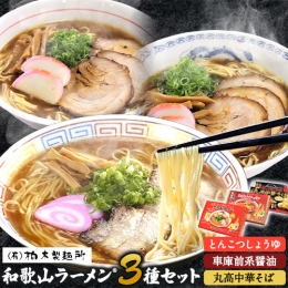 和歌山ラーメン 3種セット とんこつしょうゆ 車庫前系醬油 中華そば 有限会社柏木製麺所 《90日以内に順次出荷(土日祝除く)》 和歌山県 紀の川市 ラーメン 和歌山ラーメン とんこつ しょうゆ 醤油