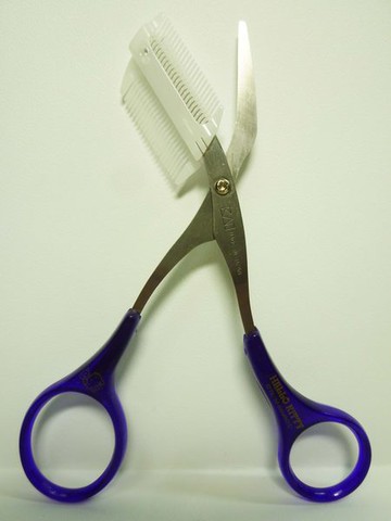 【震撼精品百貨】Hello Kitty 凱蒂貓 睫毛眉毛梳修剪剪刀 紫  震撼日式精品百貨