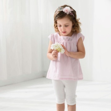 PIPPY素色小花緊身褲-白