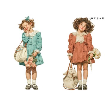 【4 月新品 1】08-121-0165 人物貼紙 春日復古