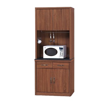 【MUNA 家居】柚木色古典工業風2.7尺火燒石岩板餐櫃全組/406+415