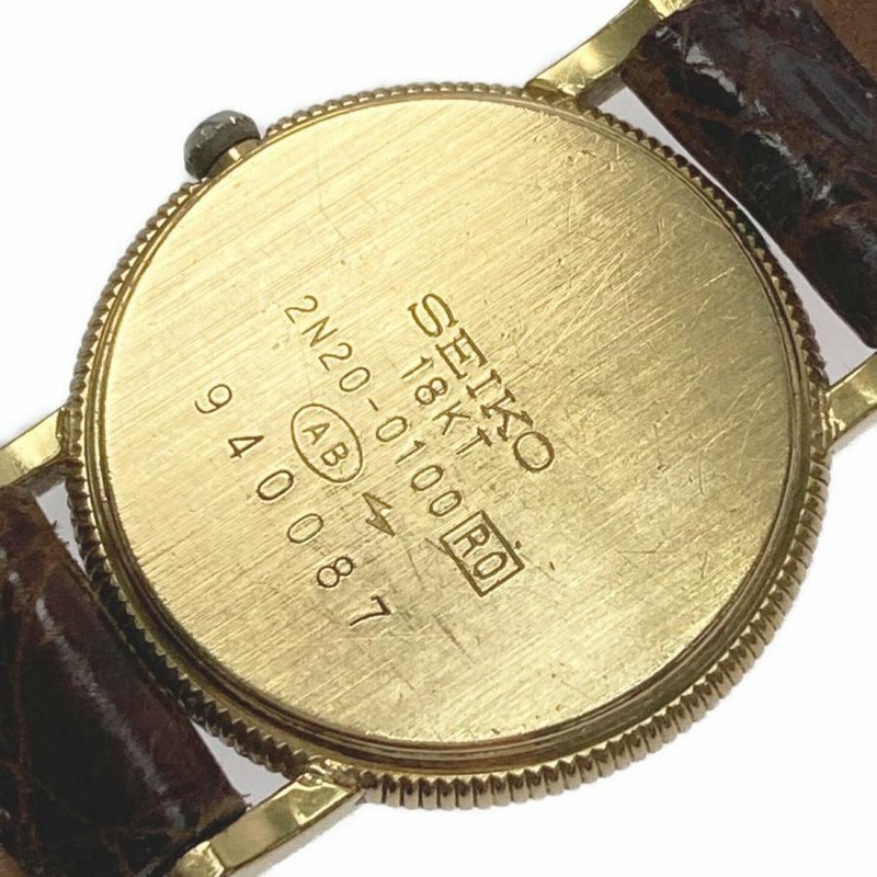 18金ベゼル セイコーエクセリーヌ瑪瑙めのうサードニクス