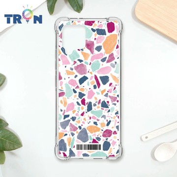 TRON 三星 A42 大顆彩色幾何磨石子A款 四角防摔載具殼 軟殼 手機殼