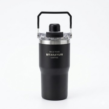 【H&R安室家】SITARAYURI磁吸蓋附吸管可手提304不鏽鋼保溫杯600ml(H15)黑