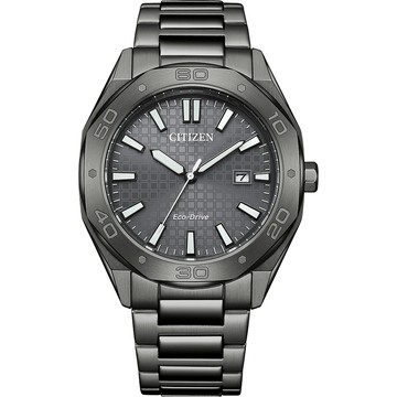 CITIZEN 光動能八角形格紋面手錶 開學新裝備 BM7637-81H