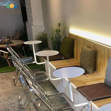 免運 壁掛圓桌 奶茶店墻掛圓桌  壁掛咖啡奶茶店小圓桌茶飲店靠墻卡座壁裝小圓桌藍綠紅灰銀色餐桌 可開發票 全館八折 工廠現貨直銷 新品特價 h9023