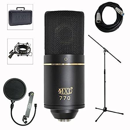 MXL 770 Professional Studio Condenser Mic   Mic Stand   Pop Filter   XLR Ca