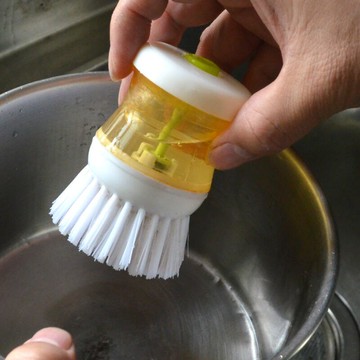 壓液毛刷洗鍋頭 洗碗刷 洗鍋 洗鍋刷 帶柄 按壓式清潔刷【DL344】  123便利屋