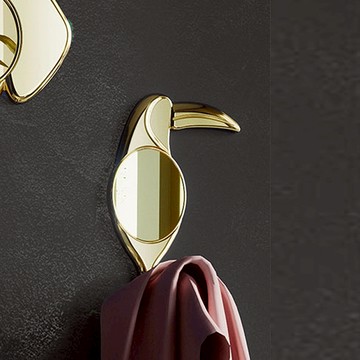 bencross本心本來-淺亮金鏡面掛鉤-巨嘴鳥