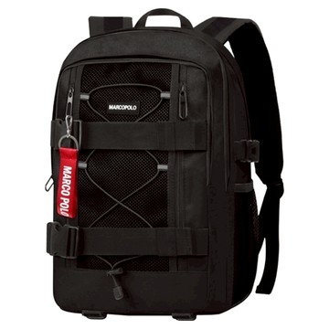marco polo 雙扣後背包 MP3235 + 吊飾 款式隨機  黑色  30 x 22 x 45cm