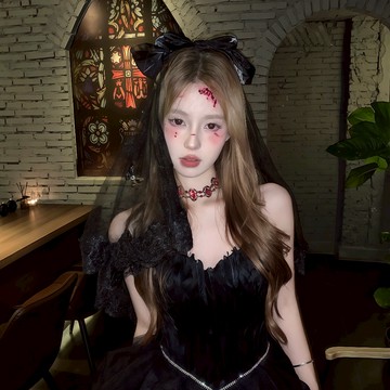 依美絲♦EMS【❤︎血泣黑天鵝❤︎】天使惡魔cos天使翅膀吊帶襪天使cos鬼新娘服裝鬼新娘萬聖節鬼新娘cos鬼新娘服裝