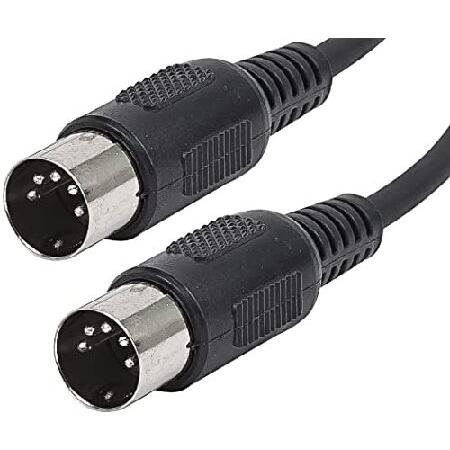 MIDI Cable with Pin DIN Plugs Feet Black