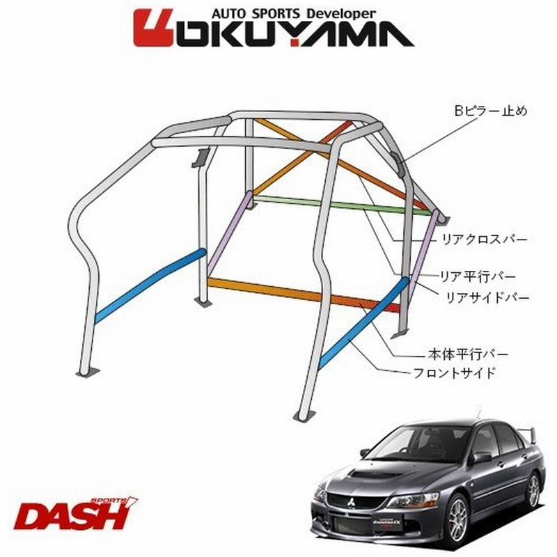 オクヤマ ロールバー 753 055 0 スチール ダッシュボード逃げ 14p No 16 2名 スバル Brz Zc6 内装付車用 3ドア ノーマルルーフ 定番キャンバス