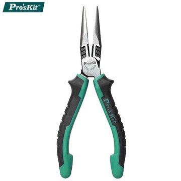 台灣寶工Proskit抗鏽鈦金尖嘴鉗 長嘴鉗 電子鉗 手鉗子1PK-709DS(165mm;TPR防滑雙色)