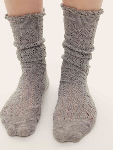 Luna Rumi Race Socks(Gray/Ecru/Red)
