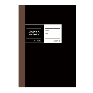 Double A 布膠系列 A5/25K方格固頁筆記本(40頁)-黑
