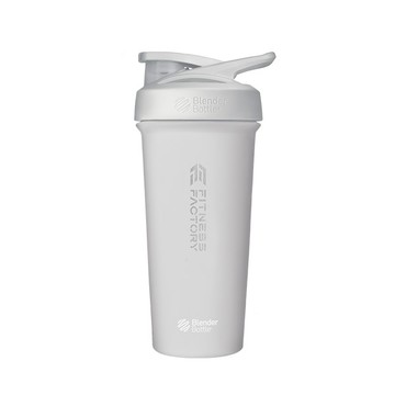 健身工廠xBlender Bottle-聯名搖搖杯/質感灰_杯身740ml_刻度590ml_食品級304不鏽鋼 大容量