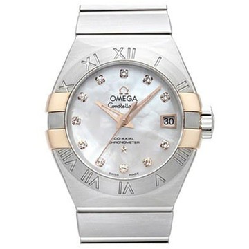 OMEGA 歐米茄 星座系列 同軸擒縱珍珠貝母18k玫瑰金鍊帶款(123.20.27.20.55.004)x27mm