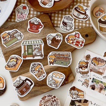 浣熊咖啡屋貼紙包/手帳貼紙/多款圖案