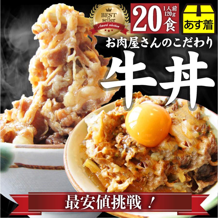 牛丼 牛丼の具 20個セット お肉屋さんのこだわり たっぷり牛肉の簡単牛丼 1食120g