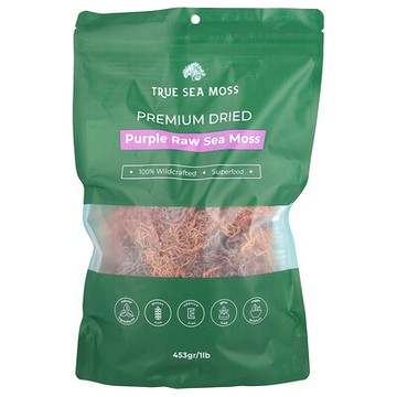 True Sea Moss, 紫色未加工海苔，1 磅（453 克）