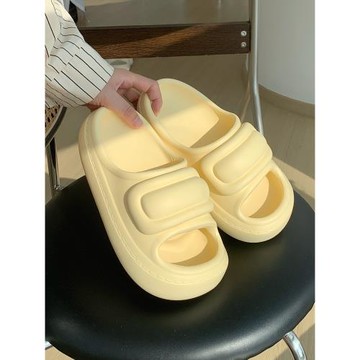 細細條 韓版可愛防撞設計一字拖鞋女夏季EVA踩屎感厚底網紅涼拖鞋