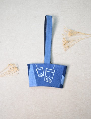 【記憶有限】藍染飲料提袋-珍奶系列