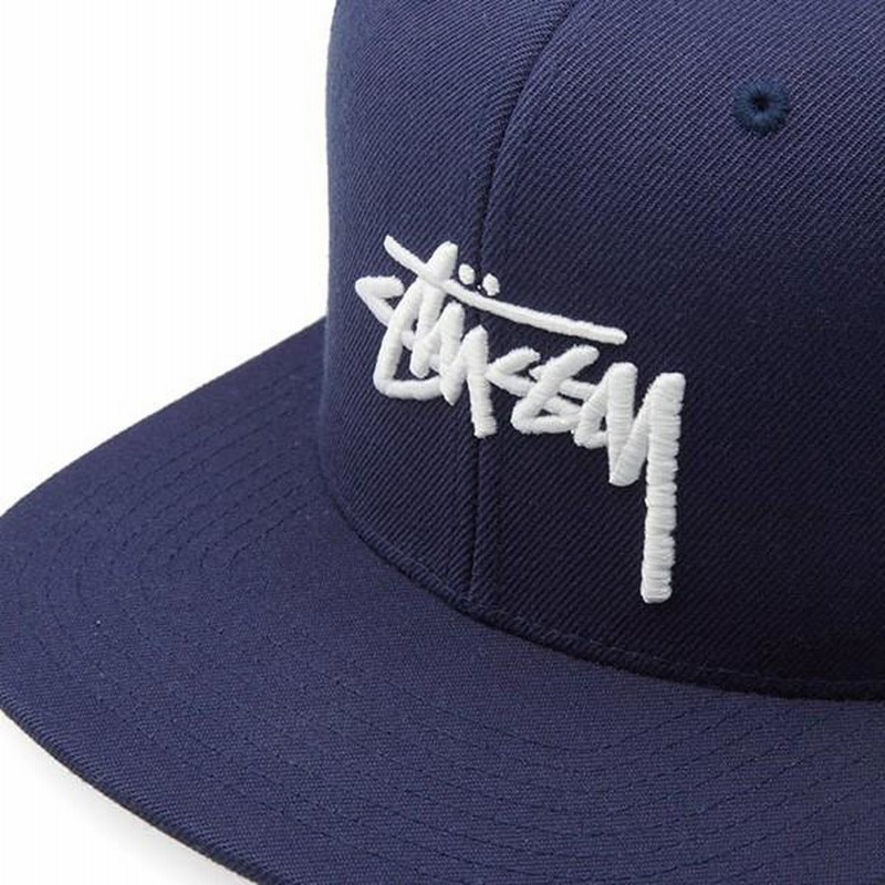 STUSSY STOCK FA16 CAP navy 6パネル スナップバック 帽子 ネイビー 