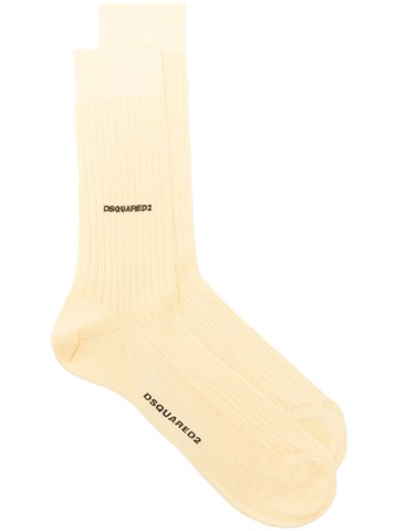 Dsquared2 - ribbed cotton crew socks - men - Cotton - 46-47 - Yellow
