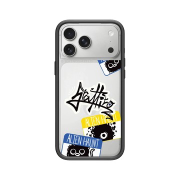 iPhone 17 Pro Max Mod NX -邊框背蓋組合 (相機按鈕) 黑 - Graffiti / 街頭塗鴉 - 外星人出沒