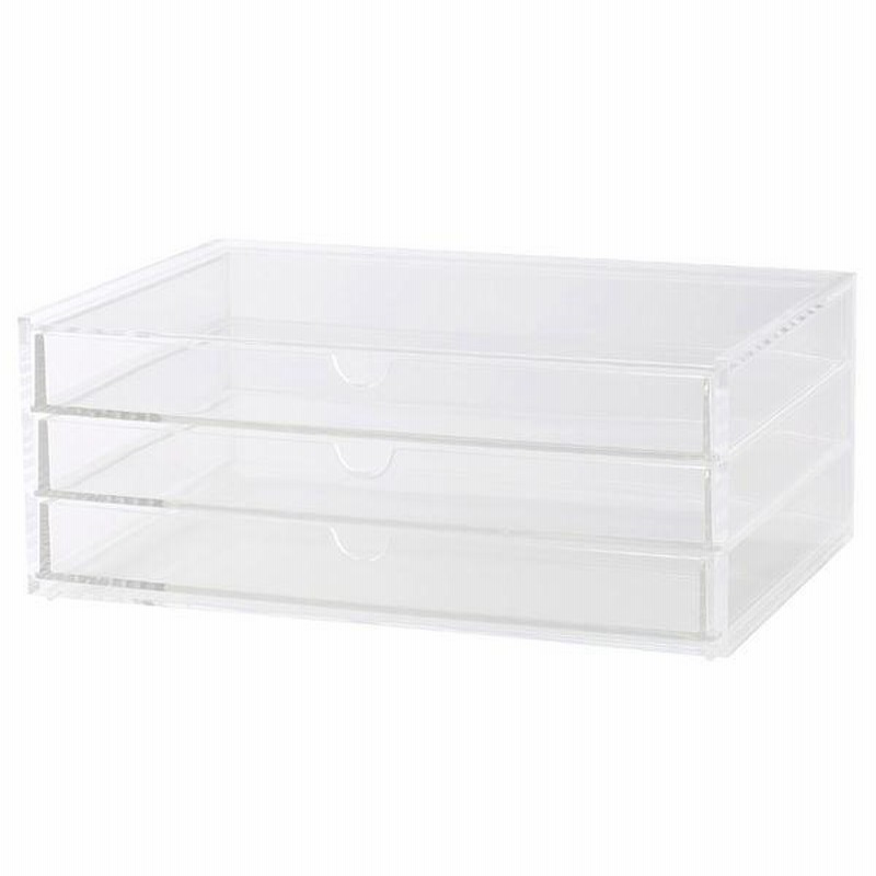 無印良品 重なるアクリルケース 横型3段 約幅25.5×奥行17×高さ10cm 