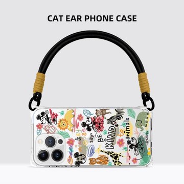 【Disney正版】適用蘋果16promax手機殼透明掛繩手提iPhone16可愛卡通米奇15promax斜挎式14Pro潮牌情侶防摔