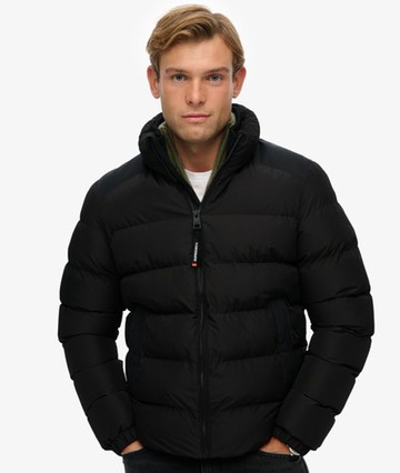 Superdry Men's Sports Puffer Jacket Black Size: M