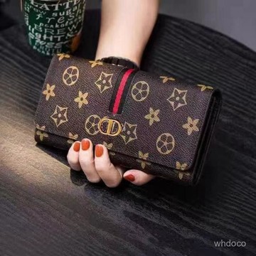 👜 卿選好物 👜錢包女款長款女士二折錢夾多卡位複古鈔票輕薄網紅時尚卡包銀包潮
