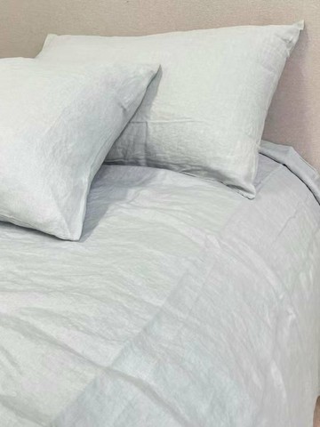 亞麻床單三件套雙人標準純色簡約枕套水洗雨露麻240*250cm