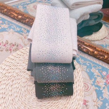 大碼打底褲襪棉高腰加絨加厚富姐收腹胖mm羊絨燙鉆連褲襪秋冬女