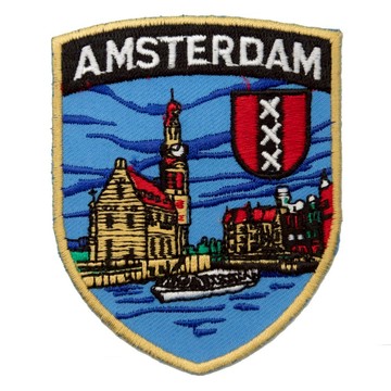 DIY刺繡徽章 藝術補丁燙布貼 荷蘭 阿姆斯特丹地標 刺繡肩章 軍章 裝飾布貼 布章 臂章 布標 _廠商直送