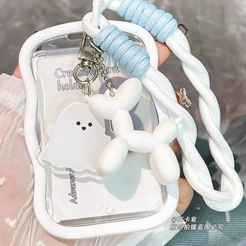 臺灣/✨ins透明卡套學生公交校園飯卡追星鑰匙扣立得小紅書掛件保護套
