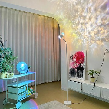 免運 氛圍燈夕陽日落燈 投影燈水波紋氛圍燈客廳臥室落地燈直播間房間裝飾雙頭夕陽日落燈