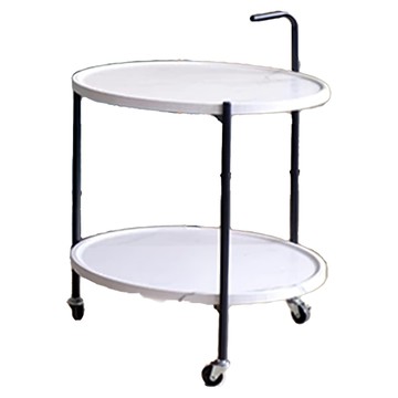 HAPPY LIFE 邊角茶几 圓形 50x50x67cm  白理石  1個