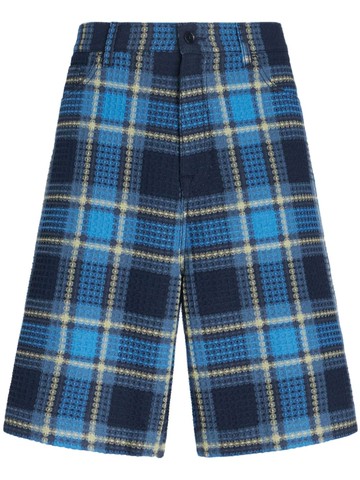 ETRO - checked jacquard bermuda shorts - men - Cotton/Cotton/Acrylic/other fibers - 46 - Blue