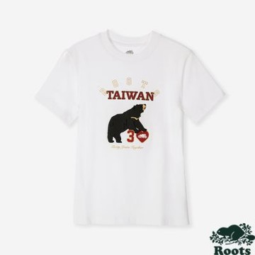 Roots 大童 TAIWAN RELAXED 短袖上衣（白色）