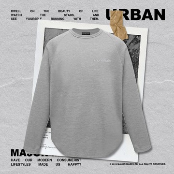 華夫格下圓弧剪裁長T