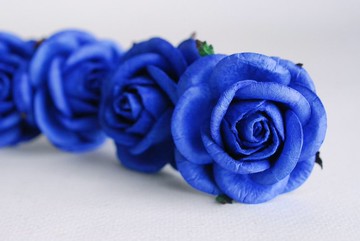 紙花，20 枝迷你玫瑰，L 號，4 厘米，寶藍色。