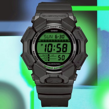 CASIO 卡西歐 G-SHOCK 醒目黑電光綠 電子錶 GD-010BEG-1