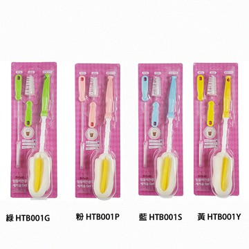 正韓 hibee 極柔細各類水瓶/水壺/奶瓶 廚房萬用海綿刷+ 茶壺嘴刷+吸管刷_ HTB001